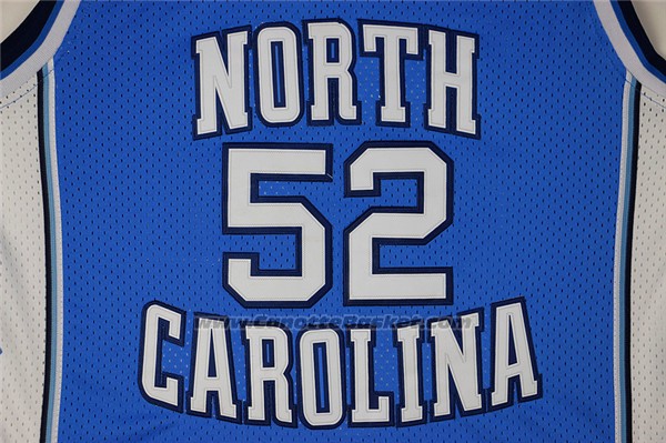 Maglia NCAA North Carolina Tar Heels James Worthy #52 Blu